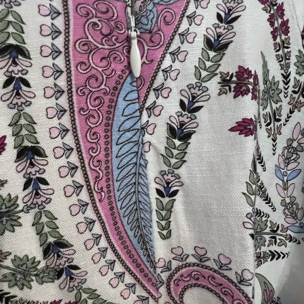 LOFT Petite Paisley Print Linen Blend Women's Dress. Size 10P NWT Retail $99.95 - Picture 8 of 8